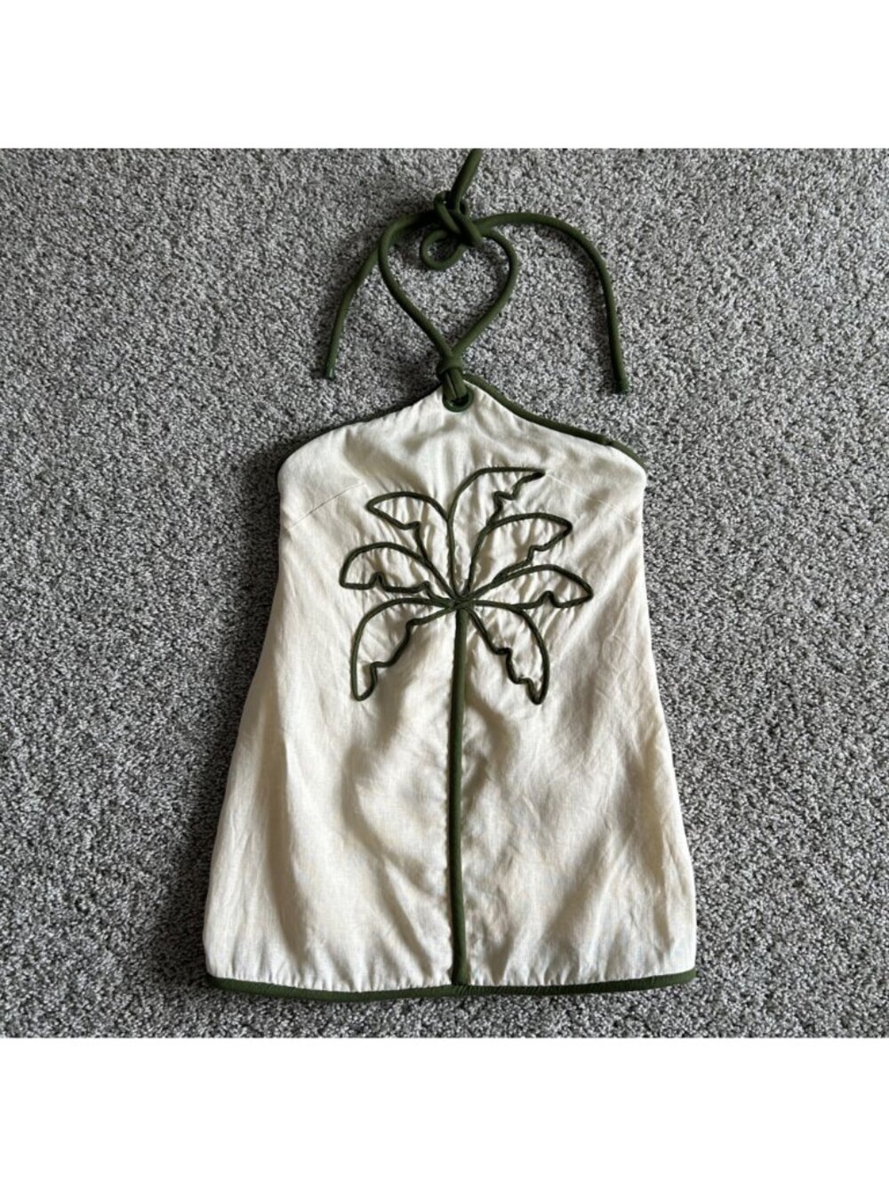 Farm Rio Womens Sz Small Coconut Embroidered Halter Neck Mini Dress Sleeveless - Picture 12 of 12